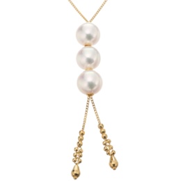 ピアルミナ アコヤ真珠 トリニティ デザインネックレス 8.0mm