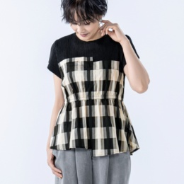 SPECCHIO シャトルプリーツフリーサイズビスチェ切替トップス