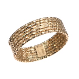 UNOAERRE 18K YG シャイニーカット リング