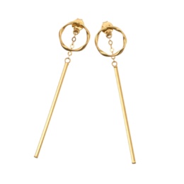  UNOAERRE 18K YG ムーブメント ライン ピアス