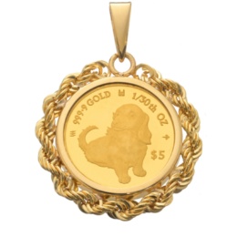  純金/18K ミニチュアダックスコインペンダントヘッド 1/30oz