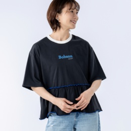 BOBSON SunSister 裾フリルハーフスリーブプルオーバー