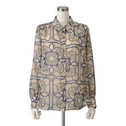  Oh My Tailor シャイニーシフォンプリントブラウス