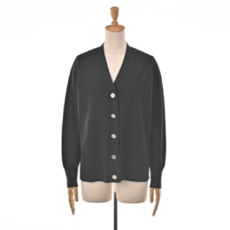 ANNE COQUINE コアスパンヤーンロゴボタンニットカーディガン