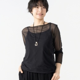 ANNE COQUINE キャミソール付きチュールシアートップス