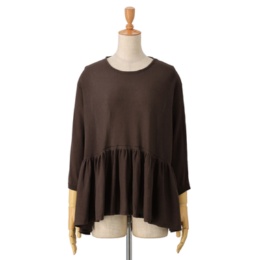 ANNE COQUINE ドルマンスリーブギャザーニットプルオーバー