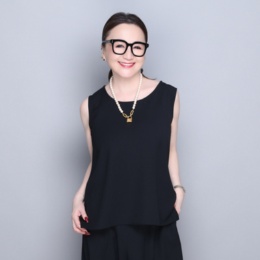 ANNE COQUINE ツイルバックジップノースリーブブラウス