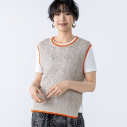 MAHARA MODERN クロシェモチーフサマーニットベスト