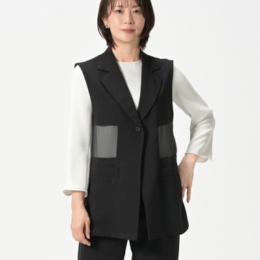 BOUTIQUE JUNKO シアー切り替えジレ