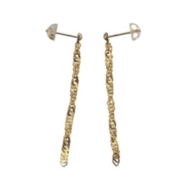 マエストロ 純金/18K シャイニースクリューチェーンイヤリング/ピアス