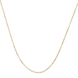 18KYG スルーピン付カットアズキチェーン ネックレス 45cm [S]