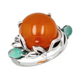 ウィリアム・モリス シルバー925 赤メノウ りんご リング