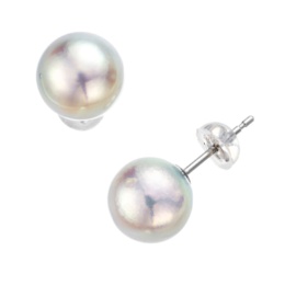  IRIS・SPIRA和真珠イヤリング/ピアス グレー系8.0mm