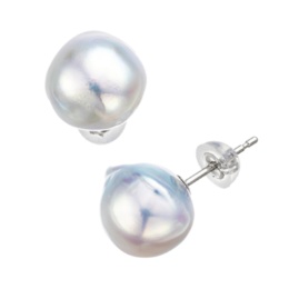  IRIS・SPIRA和真珠イヤリング/ピアス グレー系9.0mm