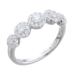 PT950 カナディアンダイヤファイブサークルリング 計0.6ctUP