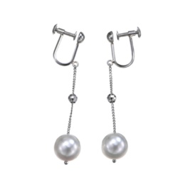 PT ナチュラルホワイトカラーアコヤ真珠 スイングイヤリング