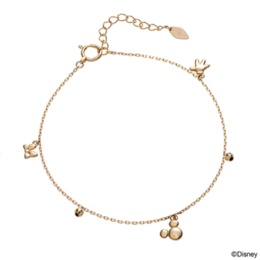 18K ディズニー「ミッキー&ミニー」チャーム ブレスレット