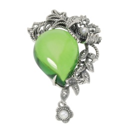 ウィリアム・モリス SS グリーンアンバー コンプトン ブローチ