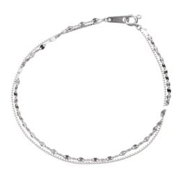 純プラチナ ベネチアン&ペタルチェーン 2連 ブレスレット