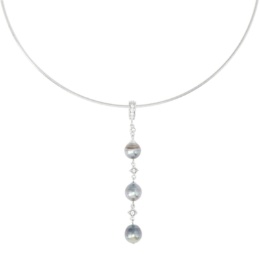  黒蝶真珠オメガチェーンラインネックレス