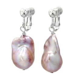 オーロラリップル真珠大粒バロック イヤリング/ピアス[マイア]