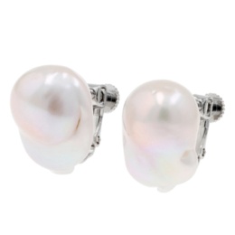 オーロラリップル真珠大粒バロック スタッドイヤリング/ピアス