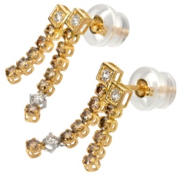 ダイヤモンド 18KYG/PT900 ピアス 計0.6ctUP