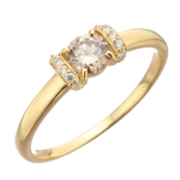 ブラウンダイヤモンド 18KYG リング 計0.35ctUP