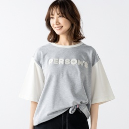  PERSONS バイカラーフェルトロゴワッペンTシャツ