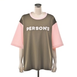 PERSONS バイカラーフェルトロゴワッペンTシャツ