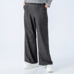 BOBSON SunSisterストレッチニットデニム調バギーパンツ