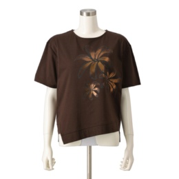 MORNMAGIE 幸運のティアレ タヒチ花 箔プリントTシャツ