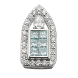 PT950アイスブルーダイヤモンドペンダントヘッド計0.4ctUP