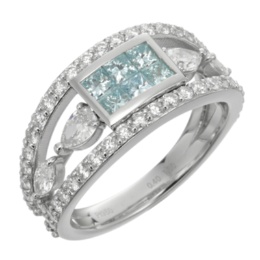 PT950 アイスブルーダイヤモンドリング計0.4ctUP