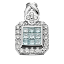 PT950アイスブルーダイヤモンドペンダントヘッド計0.6ctUP