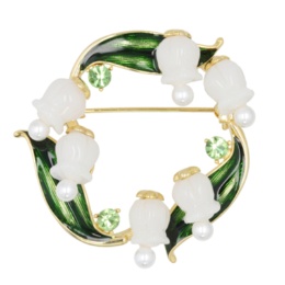 JinkaNezu すずらんリースブローチ