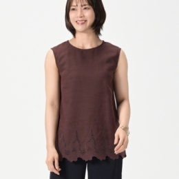 Oh My Tailor 麻混裾刺繍レースチュニック