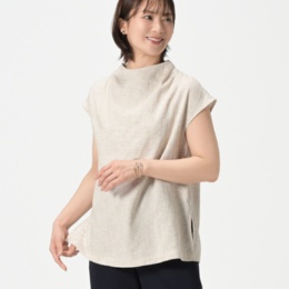 Oh My Tailor 麻混ボトルネックブラウス