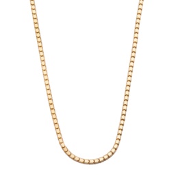 18KYGスクエアボンバータチェーンネックレス スライドアジャスター付