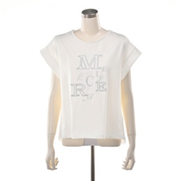 MERCI GRACE レースロゴ刺繍フレンチスリーブTシャツ