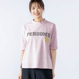 PERSONS モックネック半袖トップス