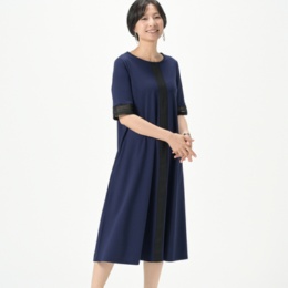 BOUTIQUE JUNKO ストライプラインAラインワンピース