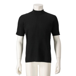 TETE HOMME ブリスタージャガードモックネック半袖ニット