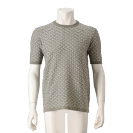 TETE HOMME ディアマンテジャガードクルーネック半袖ニット