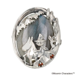 ムーミン シルバー925 ガーネットの谷間へ ブローチ