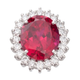 ヴェスパイオジュエリー ラボグロウンルビーPT950ペンダントヘッド6.0ctUP