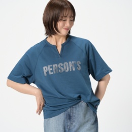  PERSONS ラインストーンロゴミニ裏毛トップス