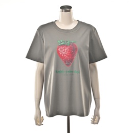 ANNE COQUINE シルケットスムースフルーツプリント刺繍Tシャツ