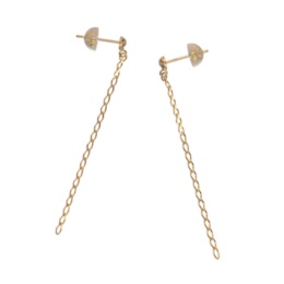 純金/18K スラッシュVカット喜平チェーン イヤリング/ピアス