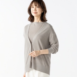 タカシマヤスタイルプリュ 麻入りニットアンサンブル